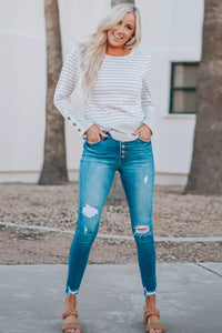 Striped Lace Long Sleeve